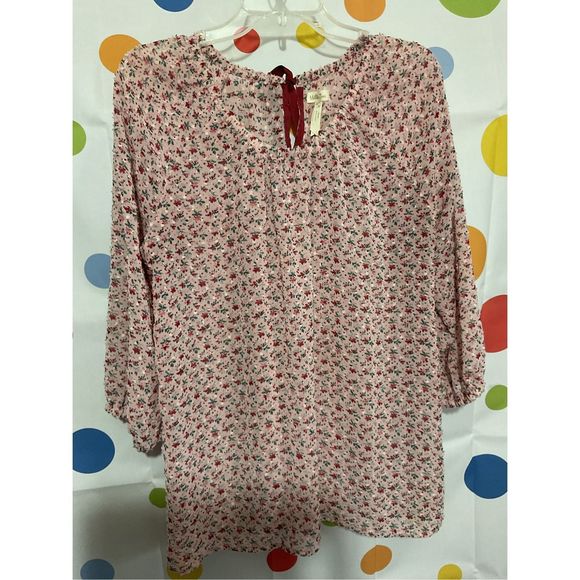 Matilda Jane Semi Sheer 3/4 Sleeve Peasant Blouse Size Large 🍑🍓 - Picture 9 of 14